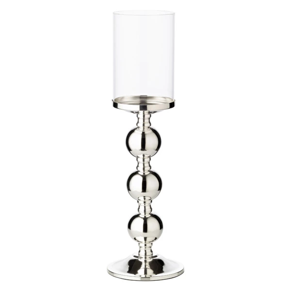 Подсвечник для интерьерной свечи Edzard Бамбук d13хh44 см для свечи 8 см, посеребрение