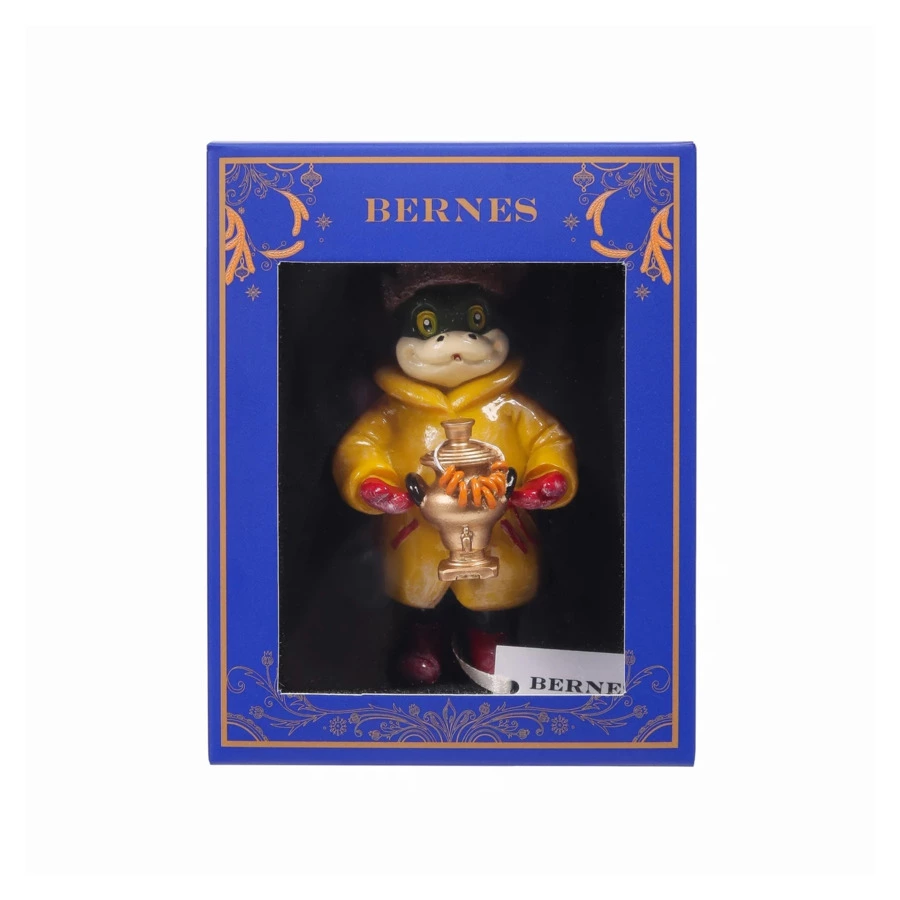 Игрушка елочная Bernes Змея Дориан, алебастр, п/к