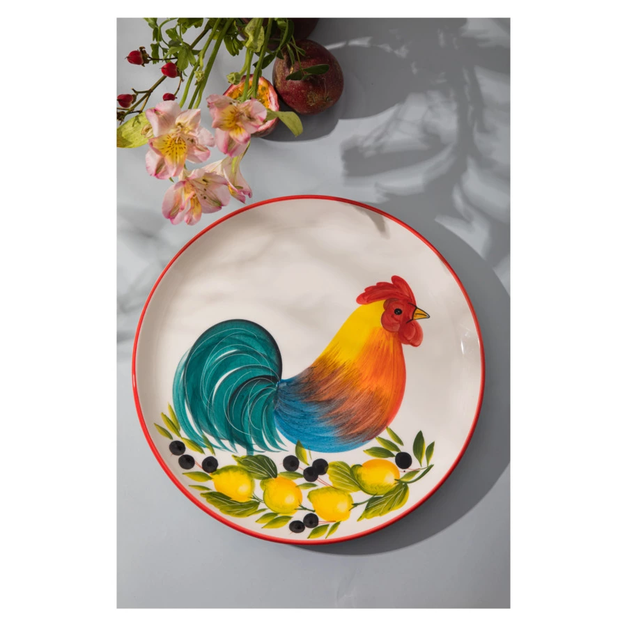 Блюдо Edelweiss Петухи 31 см, керамика