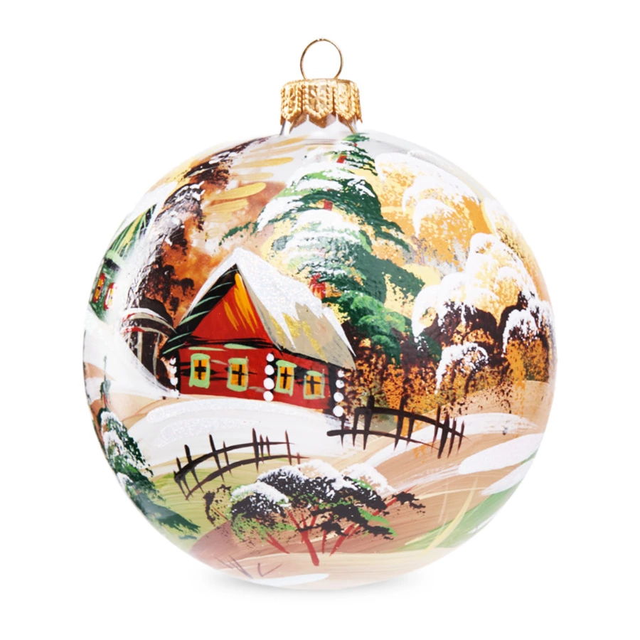 Набор елочных шаров Bartosh Золотая зима 10 см, 3шт, стекло, п/к-Sale