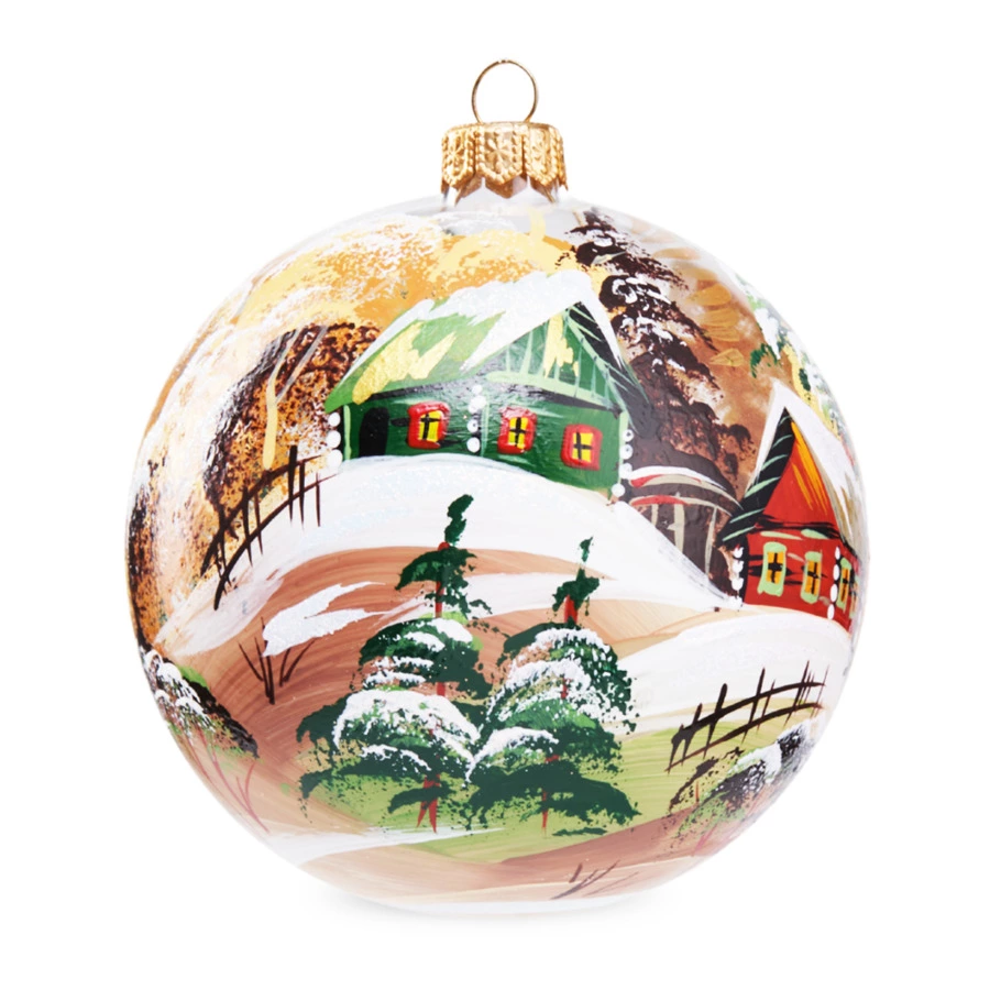 Набор елочных шаров Bartosh Золотая зима 10 см, 3шт, стекло, п/к-Sale