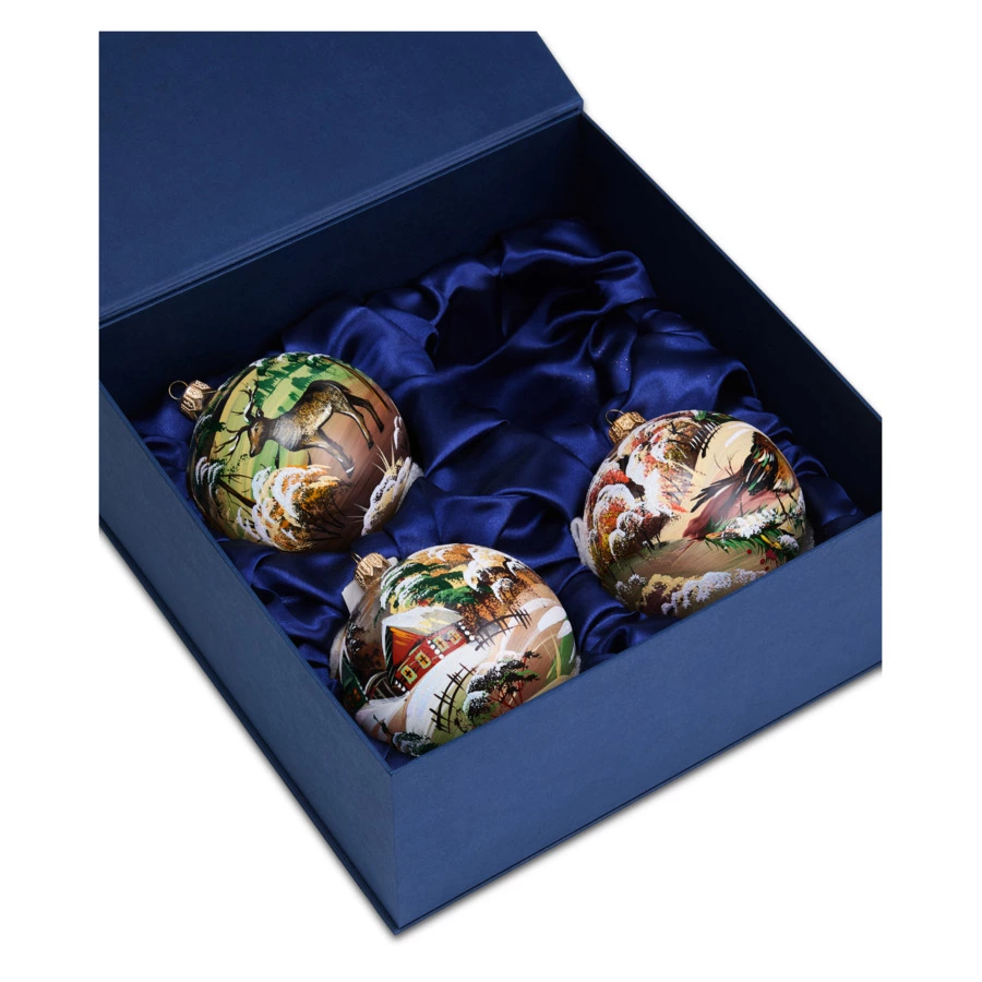 Набор елочных шаров Bartosh Золотая зима 10 см, 3шт, стекло, п/к-Sale