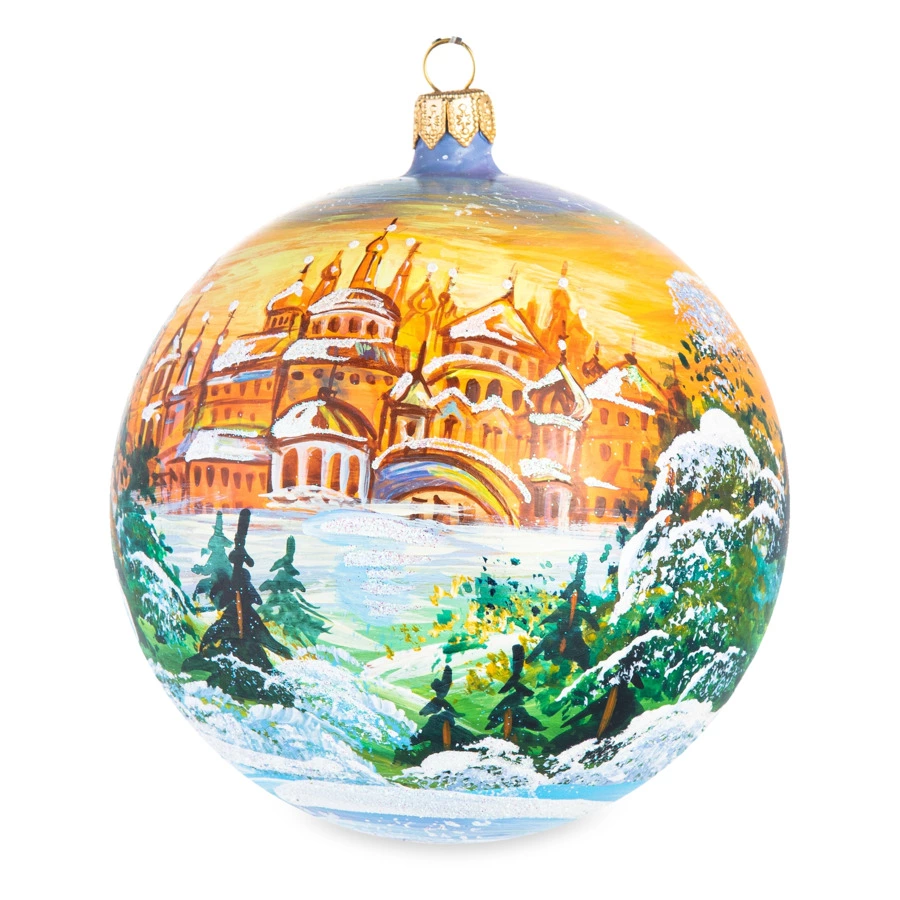 Набор елочных шаров в футляре Bartosh VIP Добрыня Никитич и Змей Горыныч 12 см, 4 шт, стеклo-Sale