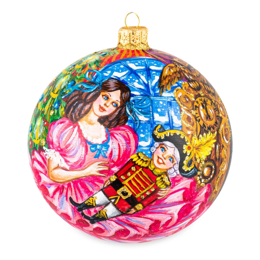 Набор елочных шаров в футляре Bartosh VIP-Щелкунчик 12 см, 4 шт, стекло, п/к-Sale