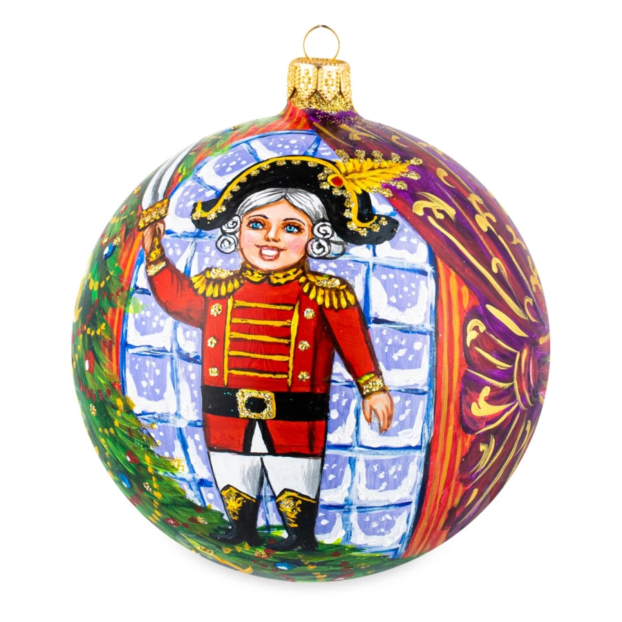 Набор елочных шаров в футляре Bartosh VIP-Щелкунчик 12 см, 4 шт, стекло, п/к-Sale