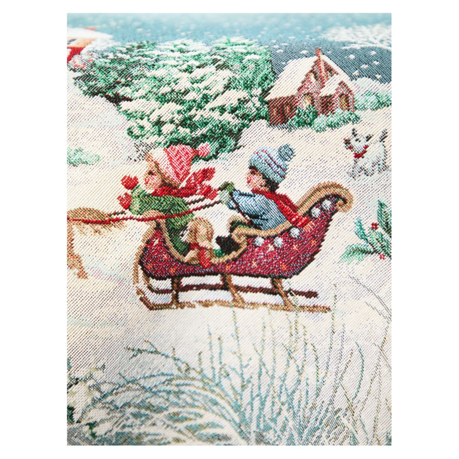 Скатерть овальная Decor de Table Большая семья 140х180 см, гобелен