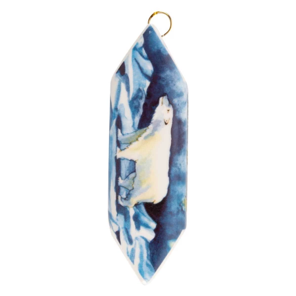 Игрушка елочная Лефортовский фарфор Конфета Мишка на севере 10,5 см, фарфор, п/к