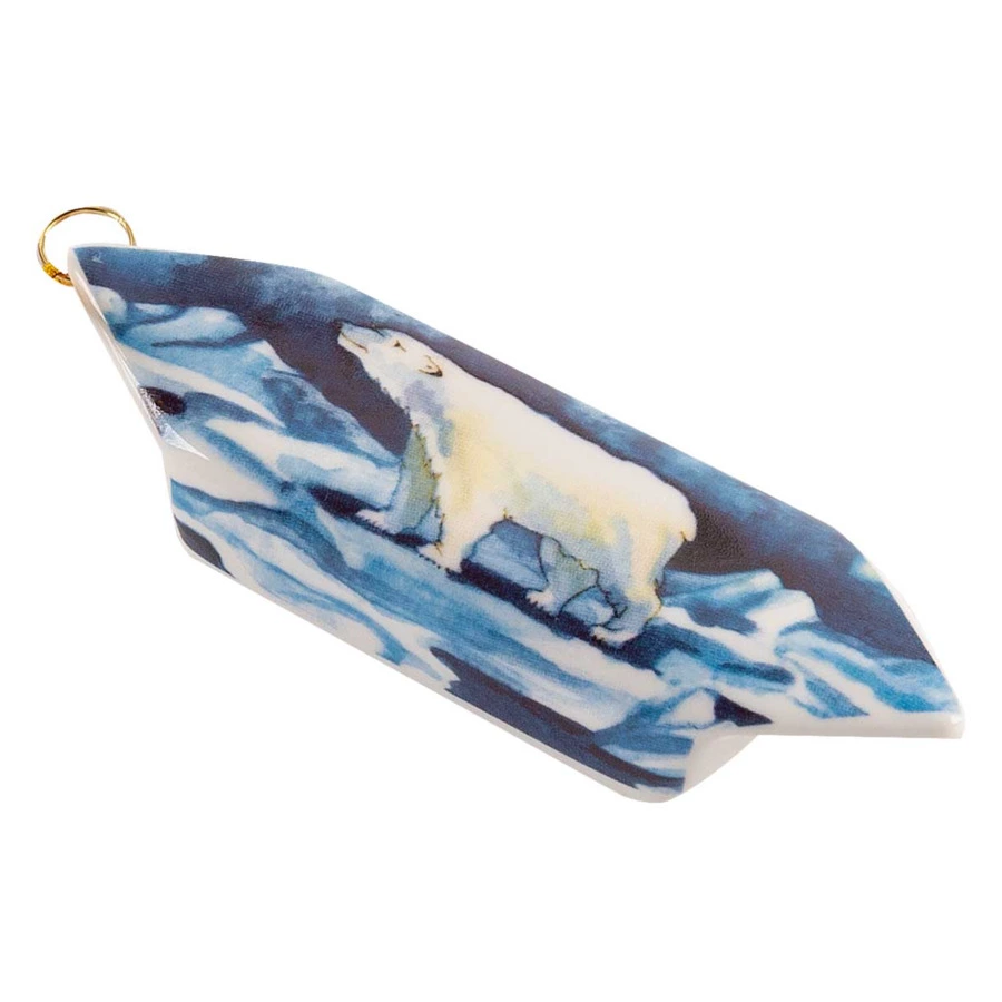 Игрушка елочная Лефортовский фарфор Конфета Мишка на севере 10,5 см, фарфор, п/к