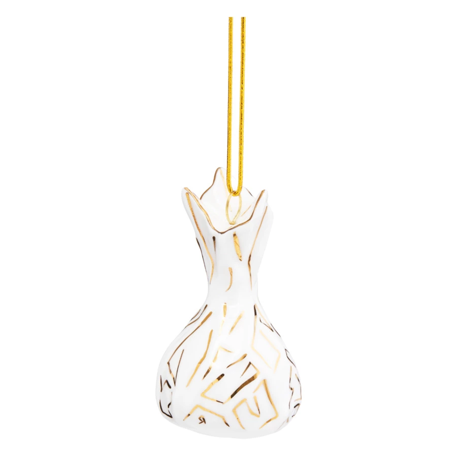 Игрушка елочная Лефортовский фарфор Конфета Трюфель 7,5 см, фарфор, белая, п/к