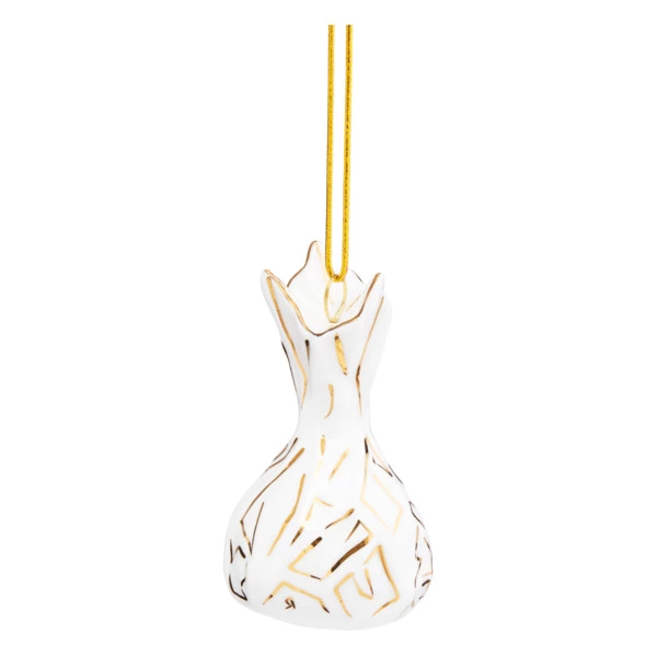 Игрушка елочная Лефортовский фарфор Конфета Трюфель 7,5 см, фарфор, белая, п/к