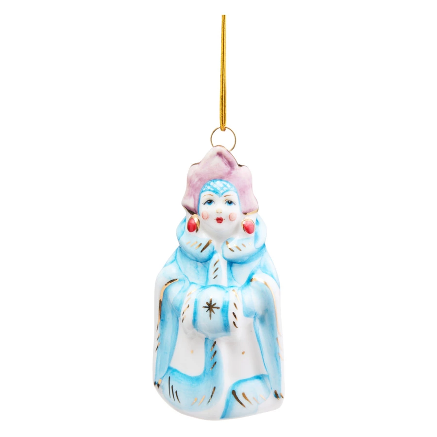 Игрушка елочная Лефортовский фарфор Снегурочка 9 см, фарфор, п/к