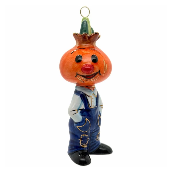 Игрушка елочная Лефортовский фарфор Луковый мальчик 12 см, фарфор, синий, п/к