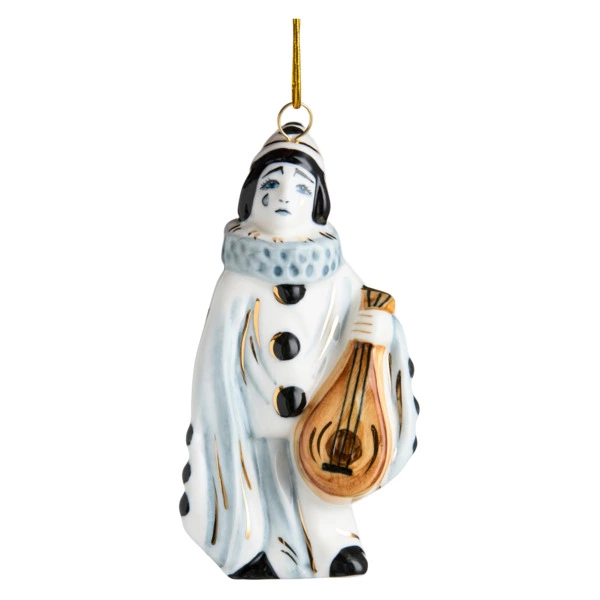Игрушка елочная Лефортовский фарфор Пьеро 6х6х11 см, фарфор, ручная работа, п/к