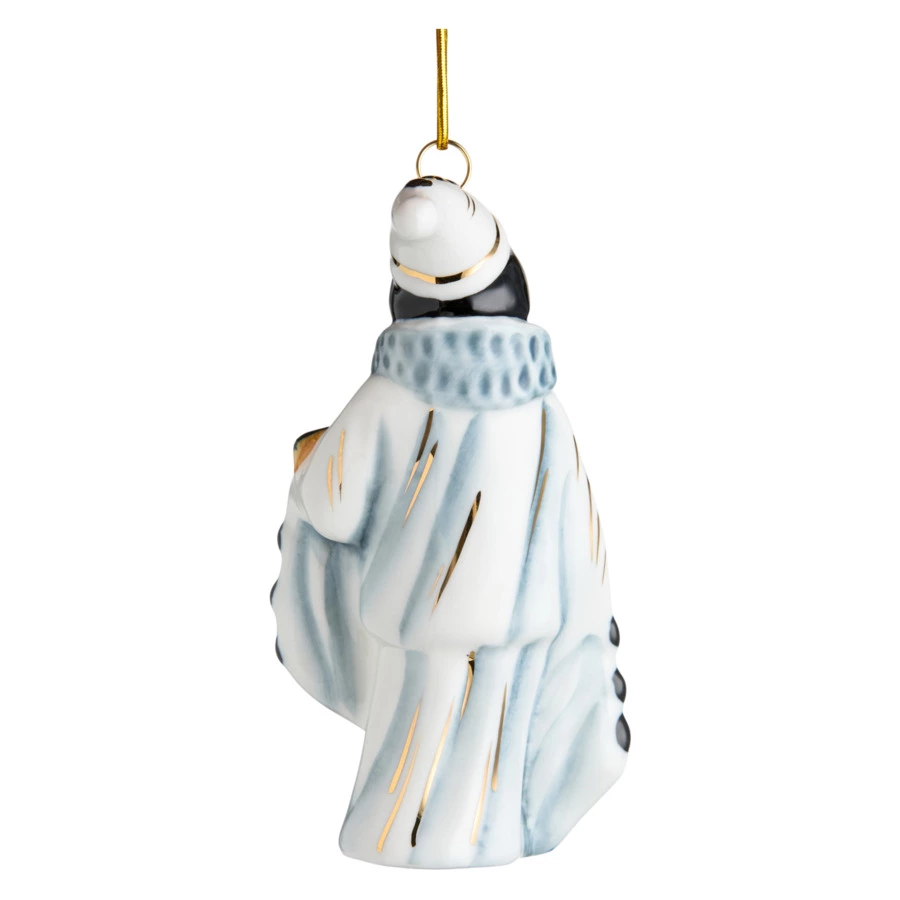 Игрушка елочная Лефортовский фарфор Пьеро 6х6х11 см, фарфор, ручная работа, п/к