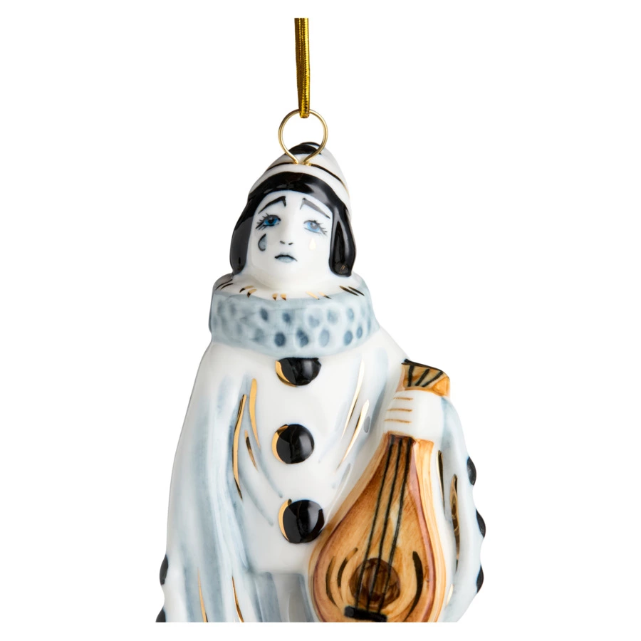 Игрушка елочная Лефортовский фарфор Пьеро 6х6х11 см, фарфор, ручная работа, п/к