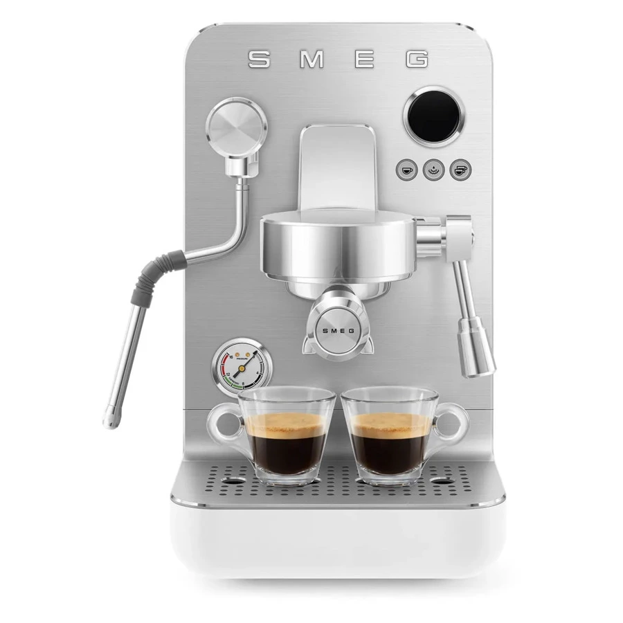 Кофемашина эспрессо рожковая SMEG EMC02WHMEU, цвет белый матовый