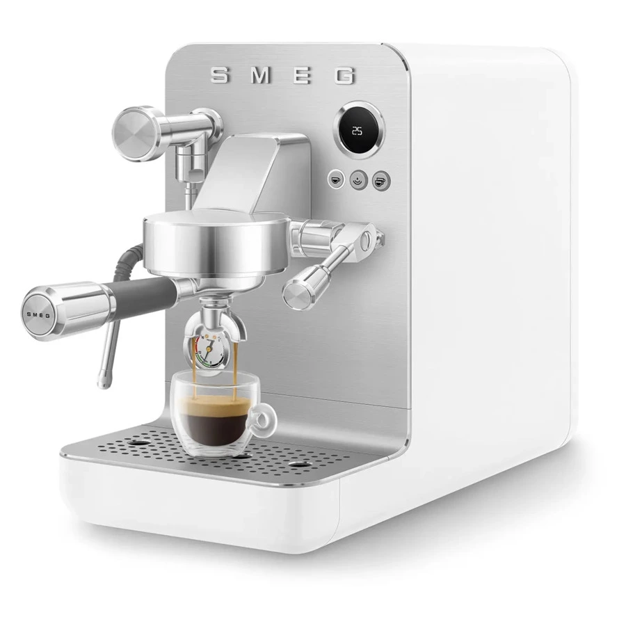 Кофемашина эспрессо рожковая SMEG EMC02WHMEU, цвет белый матовый
