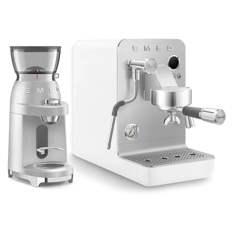 Кофемашина эспрессо рожковая SMEG EMC02WHMEU, цвет белый матовый
