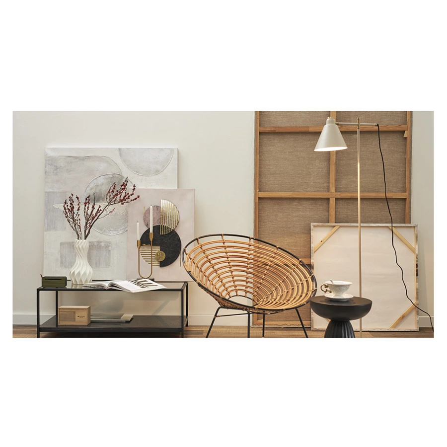 Панно декоративное с ручной росписью Bergenson Bjorn By Feel 100х100 см, черно-белое