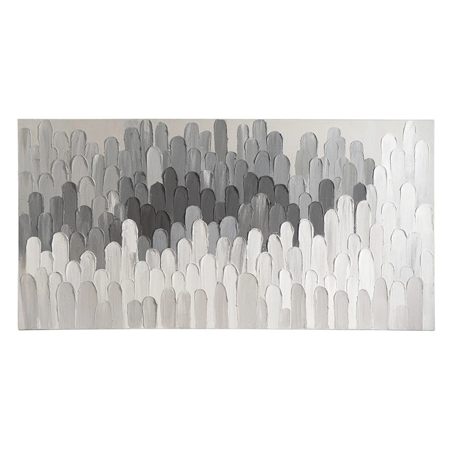 Панно декоративное с ручной росписью Bergenson Bjorn By Feel 140х70 см, черно-белое