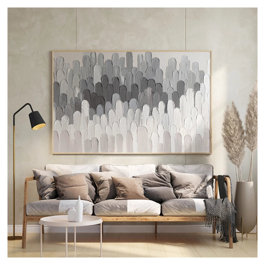 Панно декоративное с ручной росписью Bergenson Bjorn By Feel 140х70 см, черно-белое