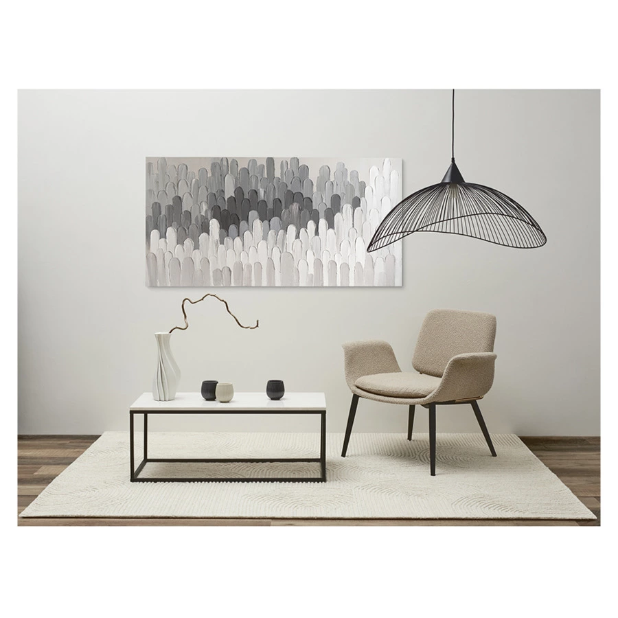 Панно декоративное с ручной росписью Bergenson Bjorn By Feel 140х70 см, черно-белое