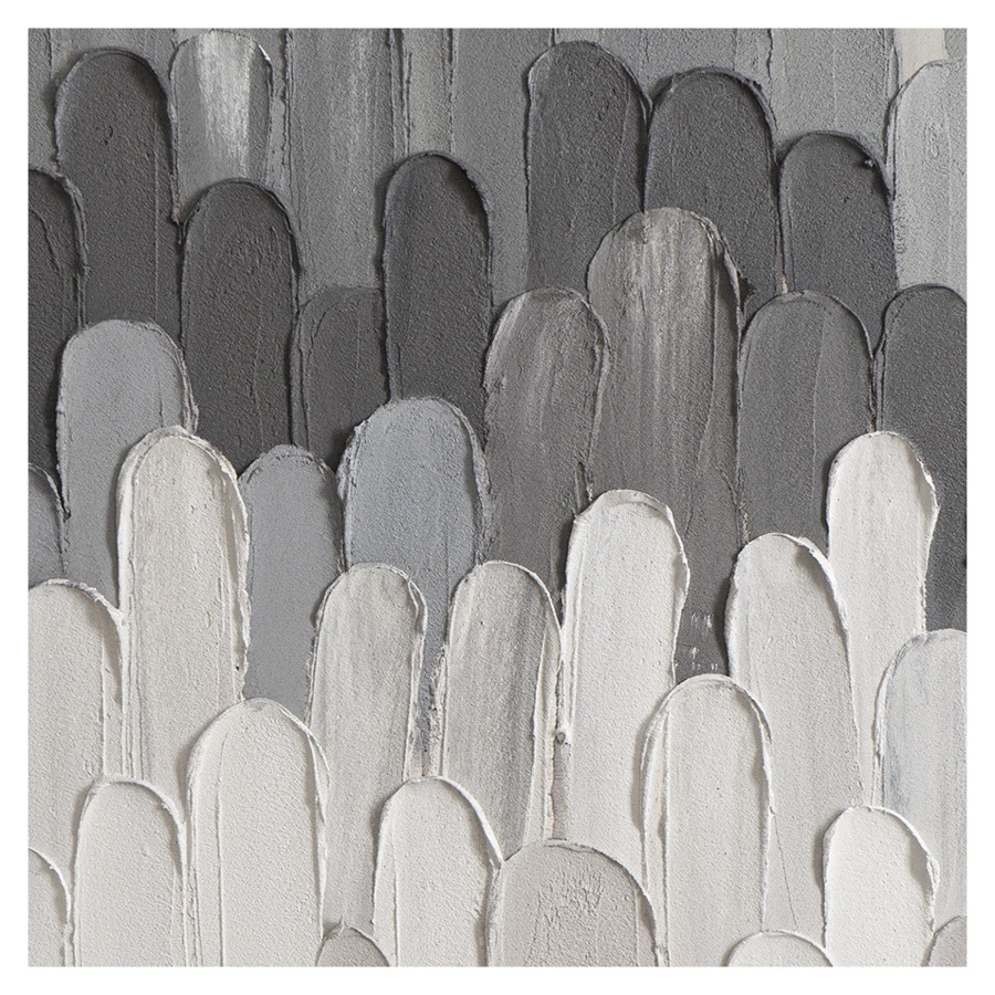 Панно декоративное с ручной росписью Bergenson Bjorn By Feel 140х70 см, черно-белое