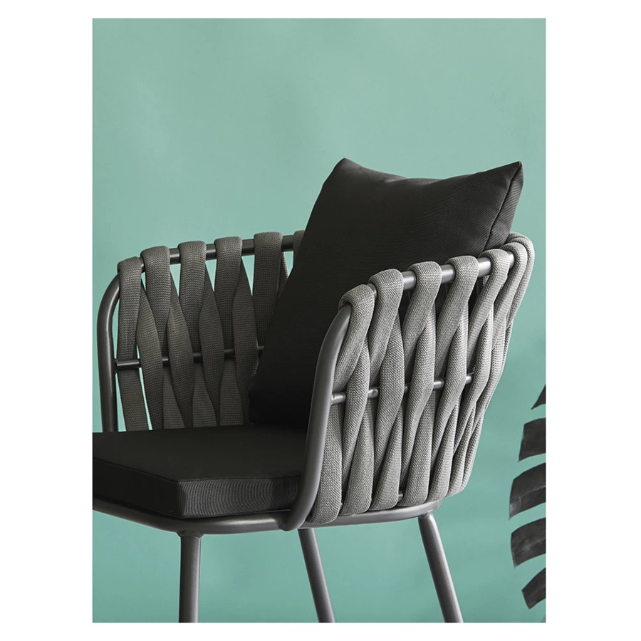 Стул Bergenson Bjorn Braid, серо-черный