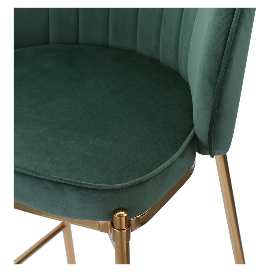 Стул барный Bergenson Bjorn Coral, велюр, темно-зеленый