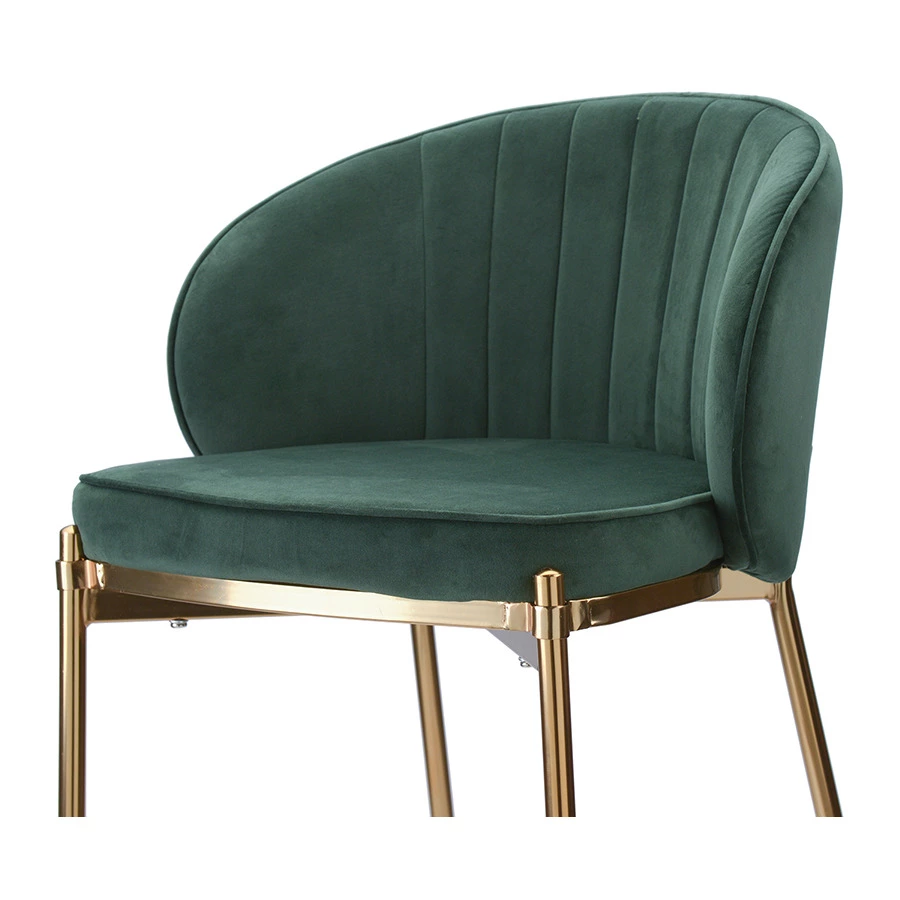 Стул барный Bergenson Bjorn Coral, велюр, темно-зеленый