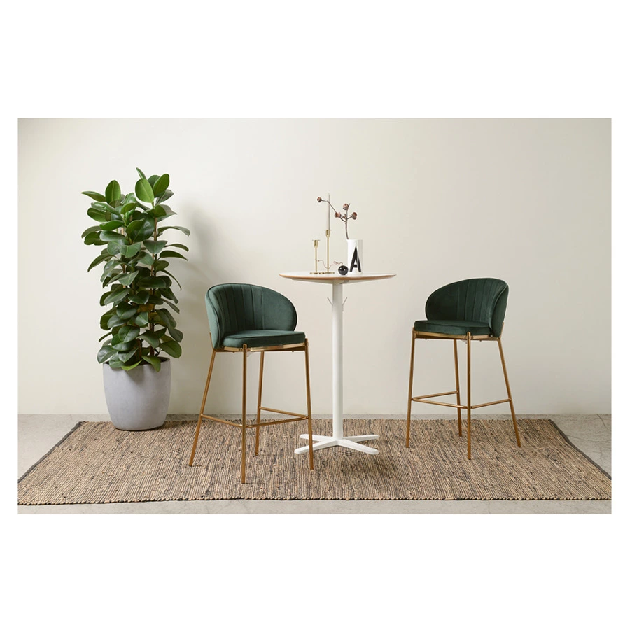 Стул барный Bergenson Bjorn Coral, велюр, темно-зеленый