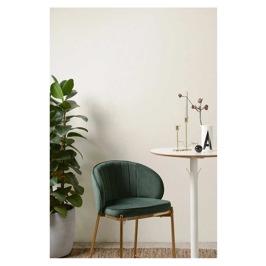 Стул барный Bergenson Bjorn Coral, велюр, темно-зеленый