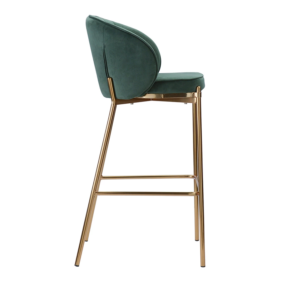 Стул барный Bergenson Bjorn Coral, велюр, темно-зеленый