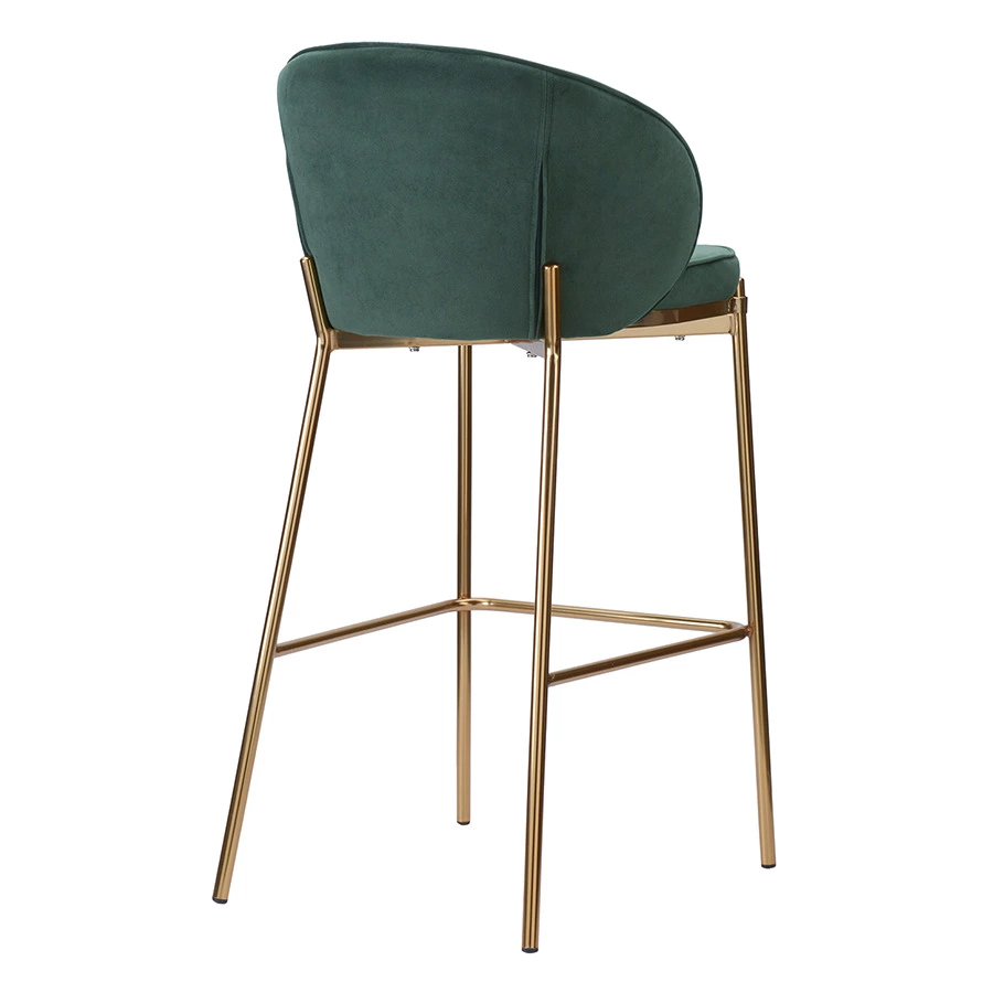 Стул барный Bergenson Bjorn Coral, велюр, темно-зеленый