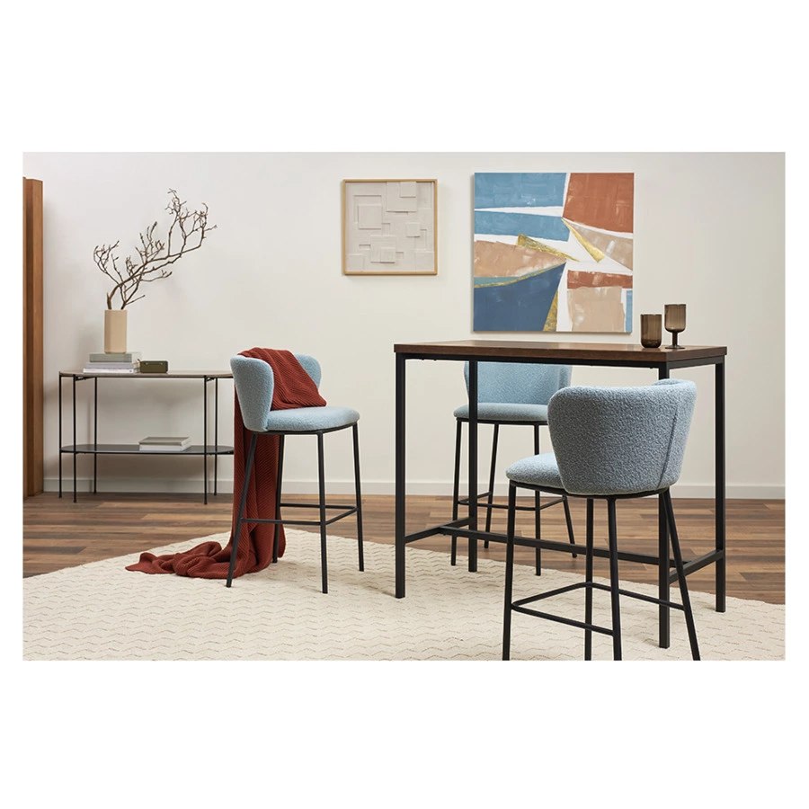 Стул барный Bergenson Bjorn Foggy, букле, голубая пудра