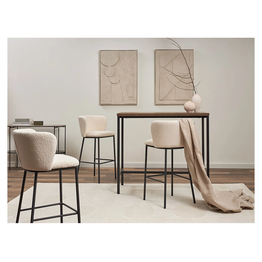 Стул барный Bergenson Bjorn Foggy, букле, молочный