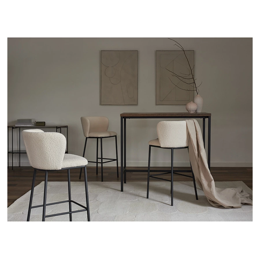 Стул барный Bergenson Bjorn Foggy, букле, молочный