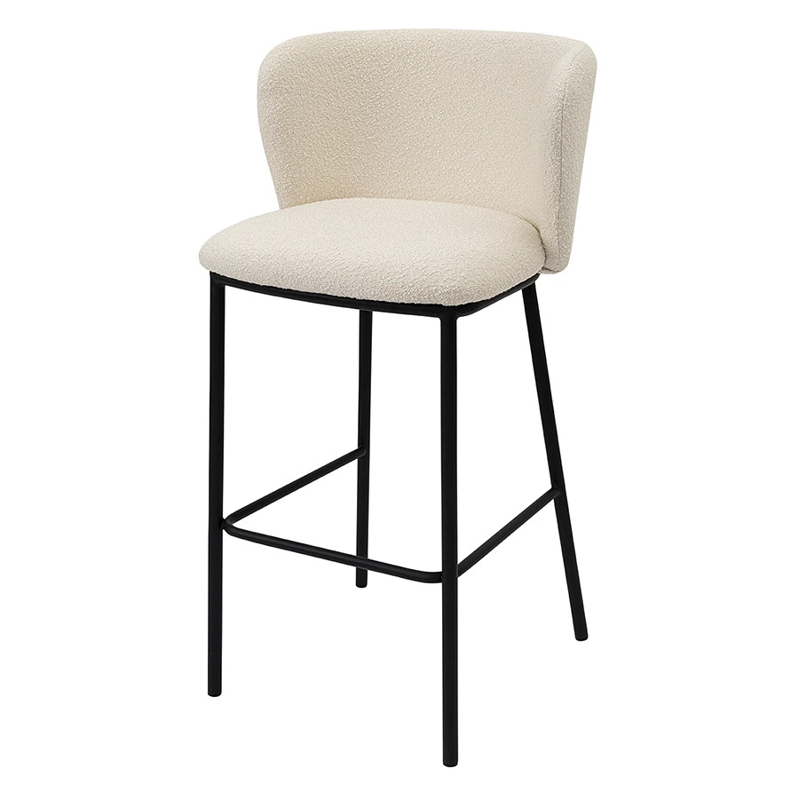 Стул барный Bergenson Bjorn Foggy, букле, молочный