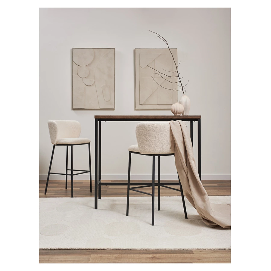 Стул барный Bergenson Bjorn Foggy, букле, молочный