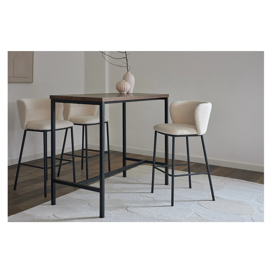 Стул барный Bergenson Bjorn Foggy, букле, молочный