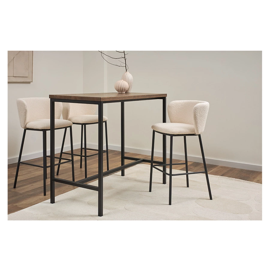 Стул барный Bergenson Bjorn Foggy, букле, молочный