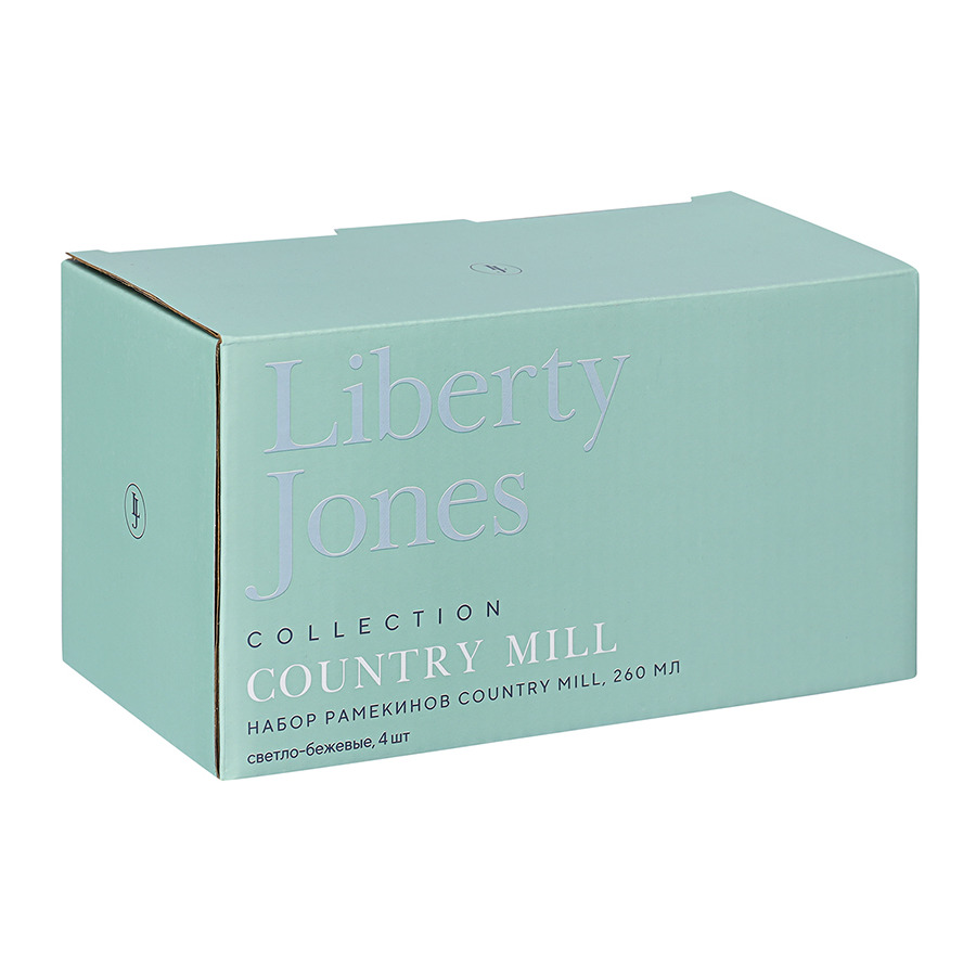 Набор рамекинов Liberty Jones Country Mill 260 мл, 10х5 см, 4 шт, светло-бежевые, каменная керамика