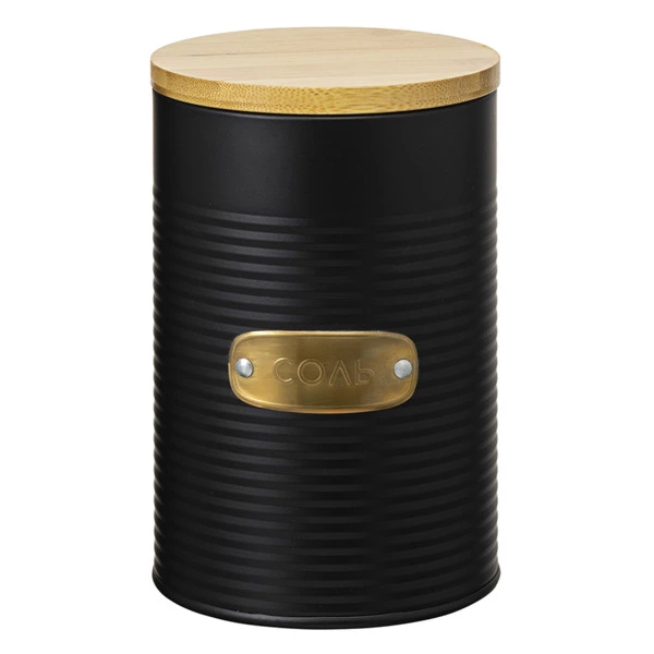 Банка для хранения соли Smart Solutions Irmel 1,3 л, графит, стальная