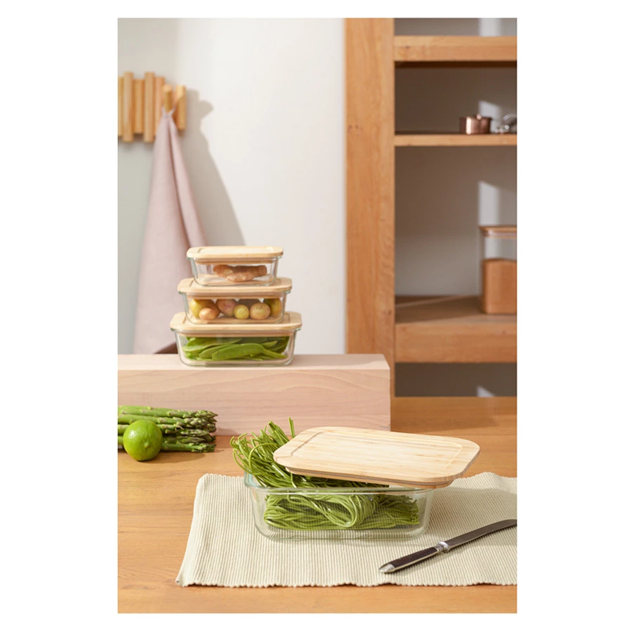 Контейнер для запекания и хранения с крышкой из бамбука Smart Solutions 1,52 л, стекло