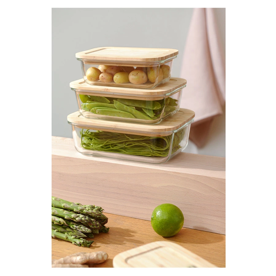 Контейнер для запекания и хранения с крышкой из бамбука Smart Solutions 1,52 л, стекло