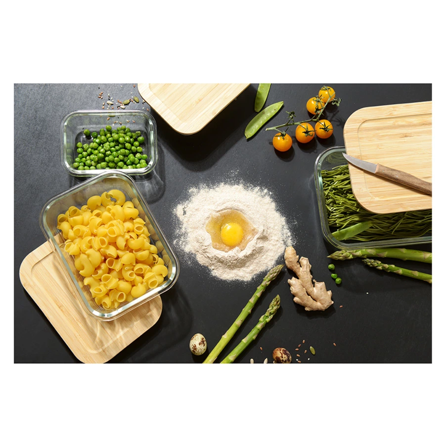 Контейнер для запекания и хранения с крышкой из бамбука Smart Solutions 1,52 л, стекло