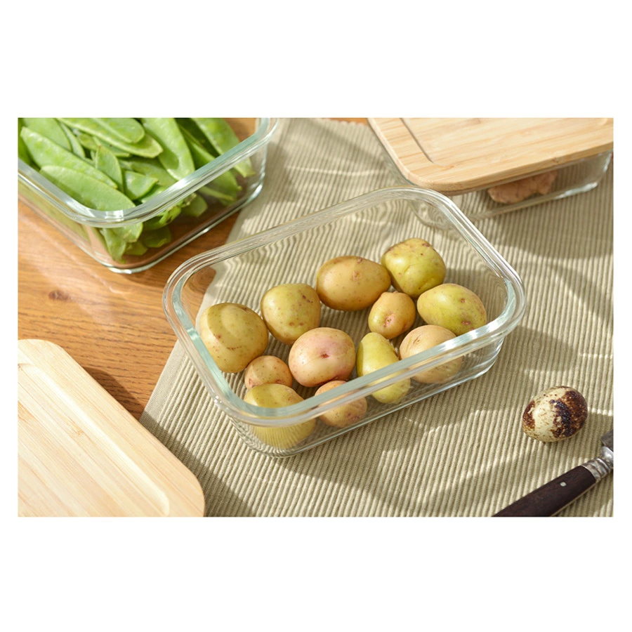 Контейнер для запекания и хранения с крышкой из бамбука Smart Solutions 640 мл, стекло