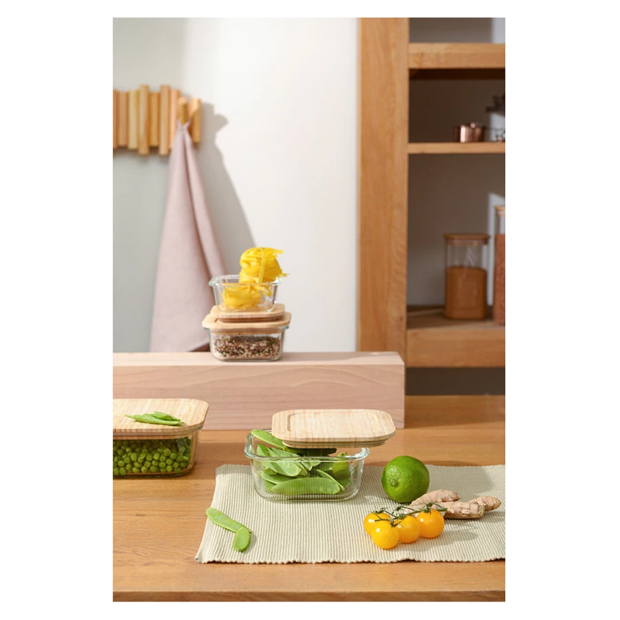 Контейнер для запекания и хранения с крышкой из бамбука Smart Solutions 800 мл, стекло