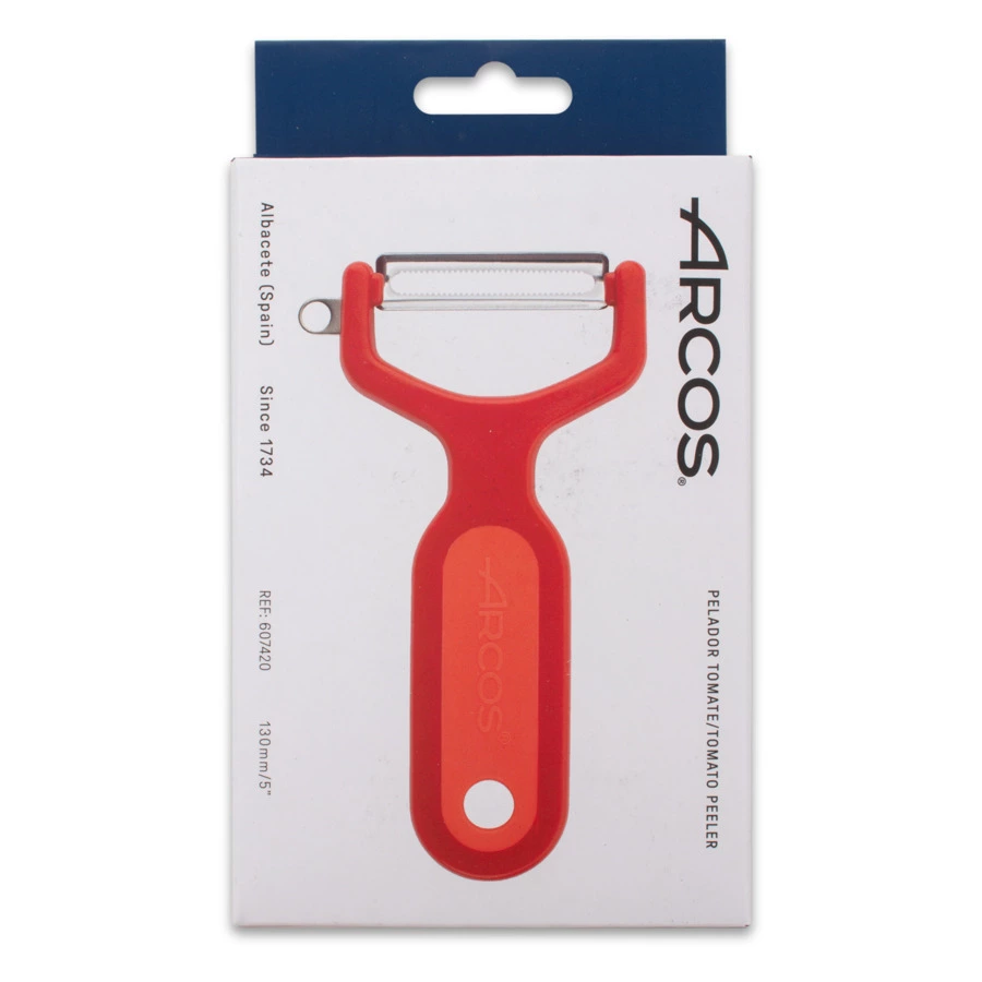 Нож для чистки овощей и фруктов с плавающим лезвием Arcos Kitchen gadgets 13 см, ручка красная