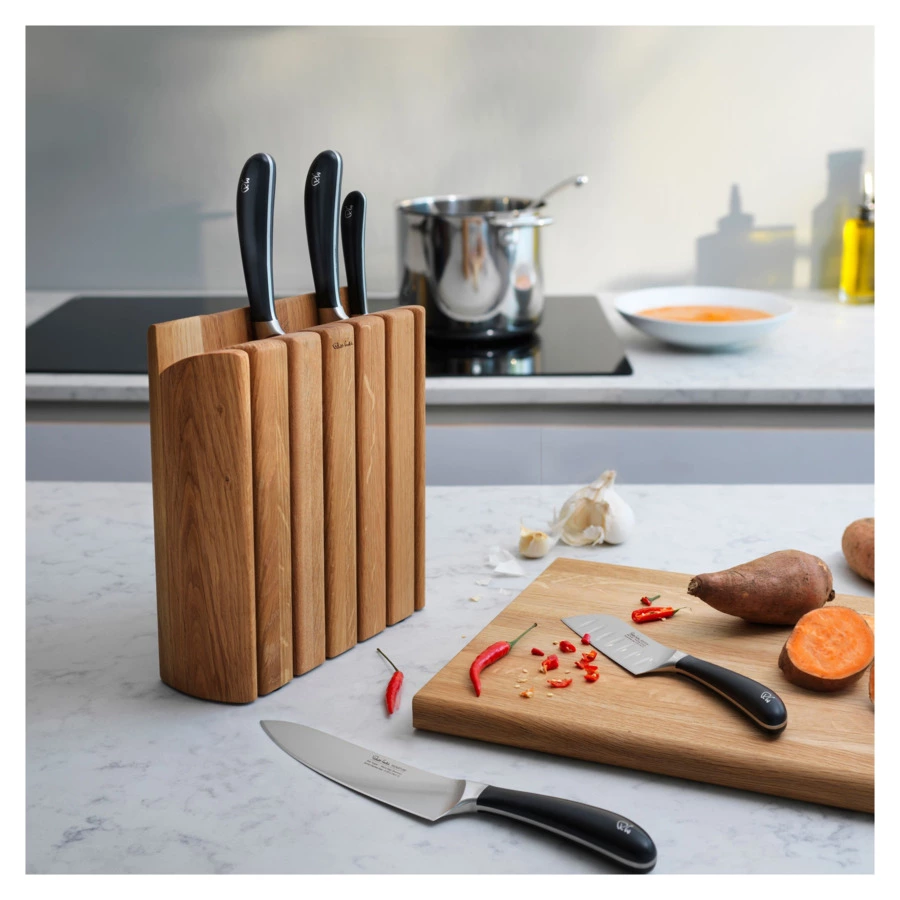 Набор кухонных ножей Robert Welch Signature 6 шт, в подставке из бука